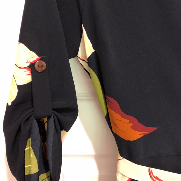 Monteau Navy Floral Faux Wrap Dress - Picture 3 of 6